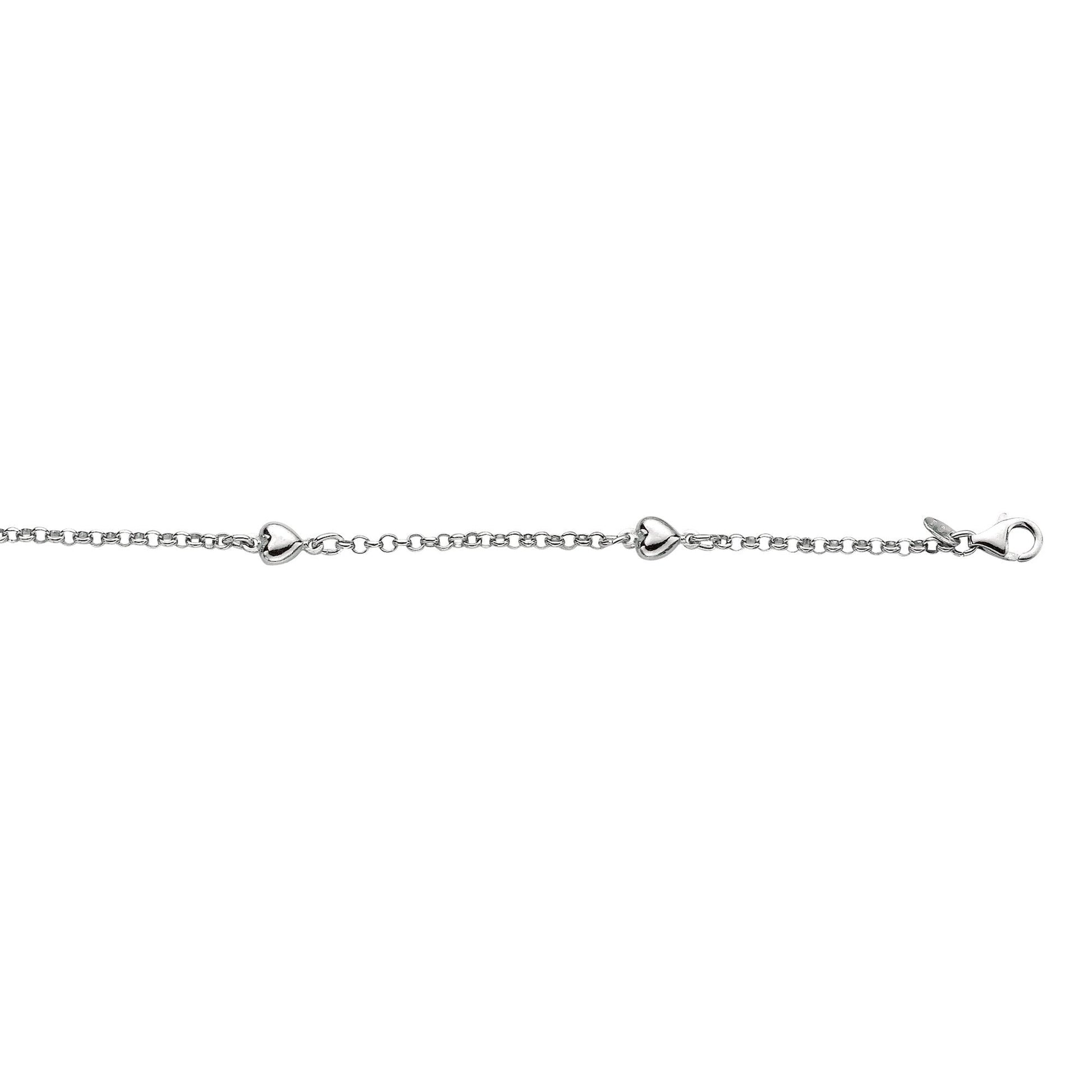 Silver Heart Station Anklet - Johnny Dang & Co