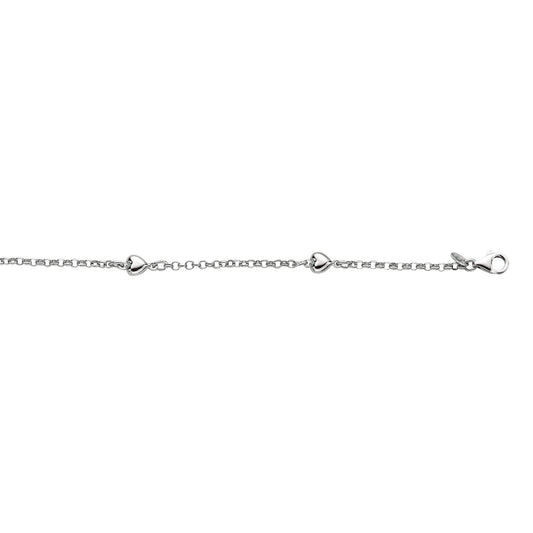 Silver Heart Station Anklet - Johnny Dang & Co