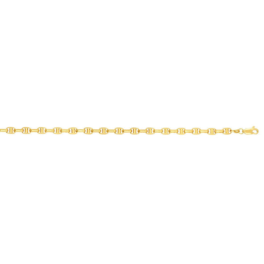 14kt Gold 20 inches Yellow Finish 4.9mm Shiny Oval Anchor Chain with Lobster Clasp - Johnny Dang & Co