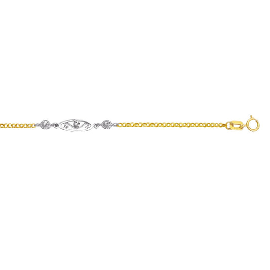 14K Two-tone Gold Anklet - Johnny Dang & Co