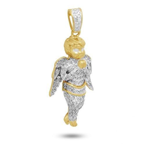10KY 0.50CTW DIAMOND PRAYING HANDS ANGEL PENDANT - Johnny Dang & Co