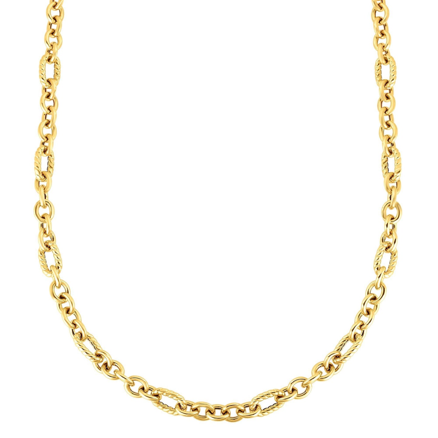 14K Gold Italian Cable Oval Link Necklace 30" - Johnny Dang & Co