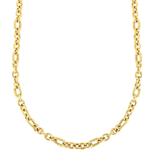 14K Gold Italian Cable Oval Link Necklace 30" - Johnny Dang & Co