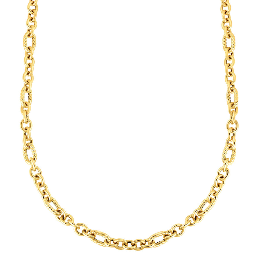 14K Gold Italian Cable Oval Link Necklace 30