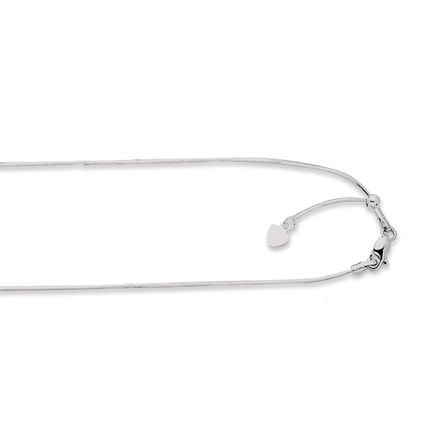 14kt 22 inches White Gold 0.85mm Diamond Cut Adjustable Octagon Chain with Lobster Clasp - Johnny Dang & Co