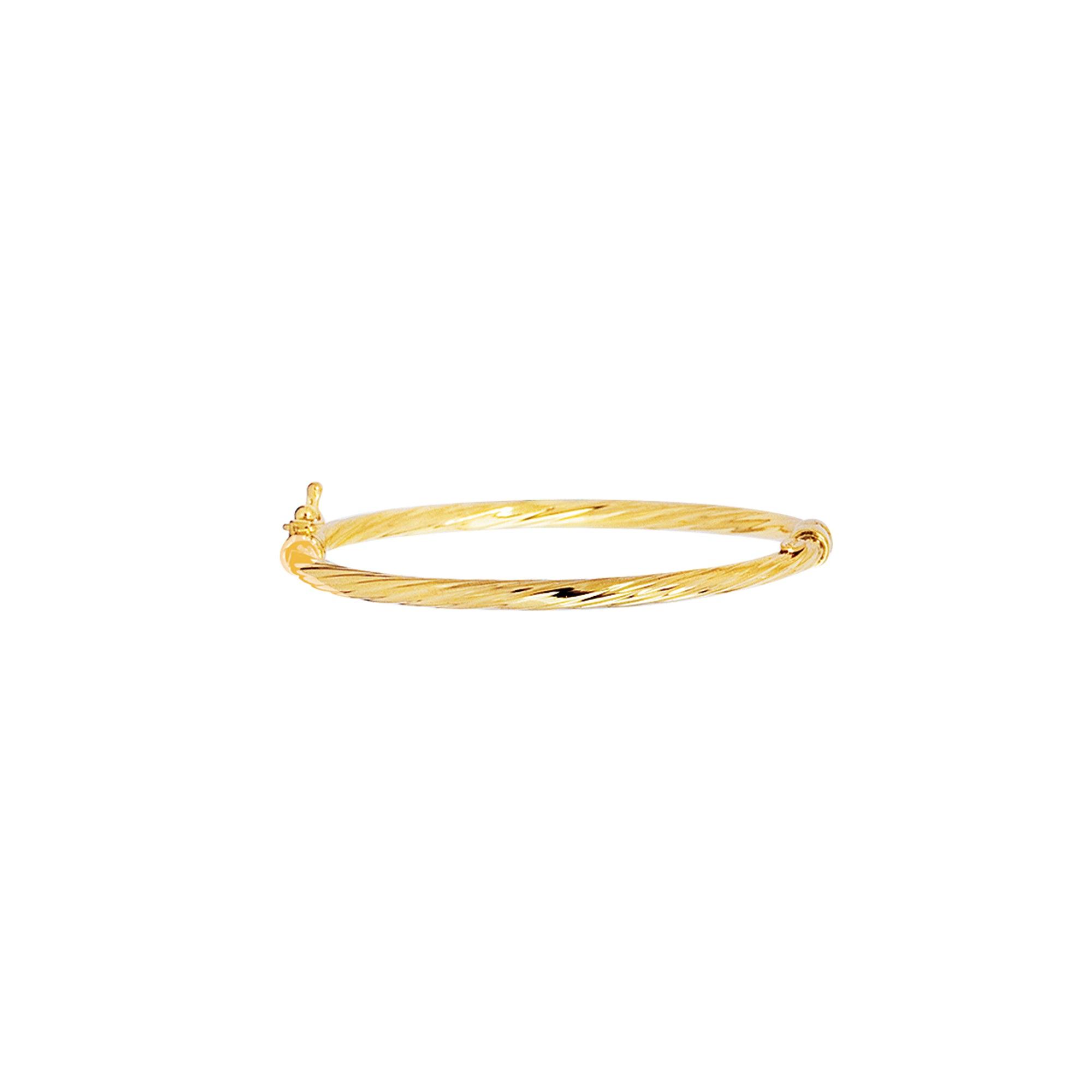 Kids 14K Gold Polished Twist Children's Bangle - Johnny Dang & Co