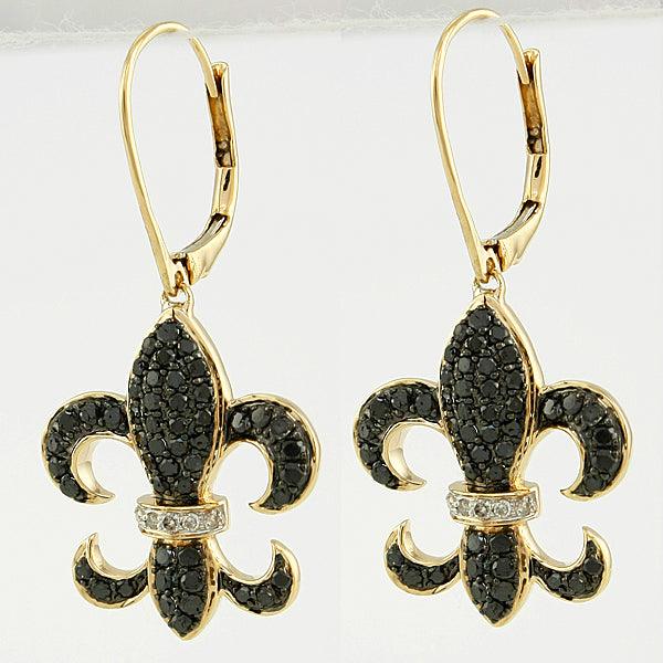 14KW 1.00CTW BKD FLEUR DI LIS EARRINGS - Johnny Dang & Co