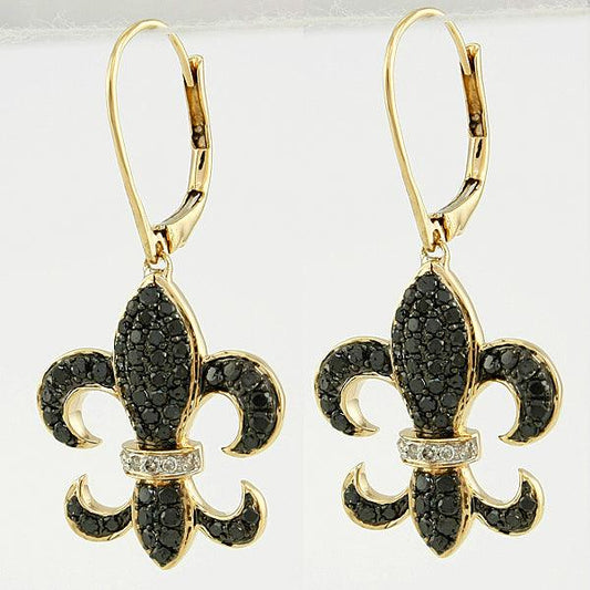 14KW 1.00CTW BKD FLEUR DI LIS EARRINGS - Johnny Dang & Co