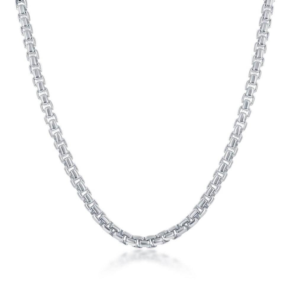 Sterling Silver 4mm Round Box Bracelet - Silver Plated - Johnny Dang & Co