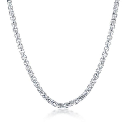 Sterling Silver 4mm Round Box Bracelet - Silver Plated - Johnny Dang & Co