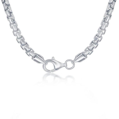 Sterling Silver 4mm Round Box Bracelet - Silver Plated - Johnny Dang & Co