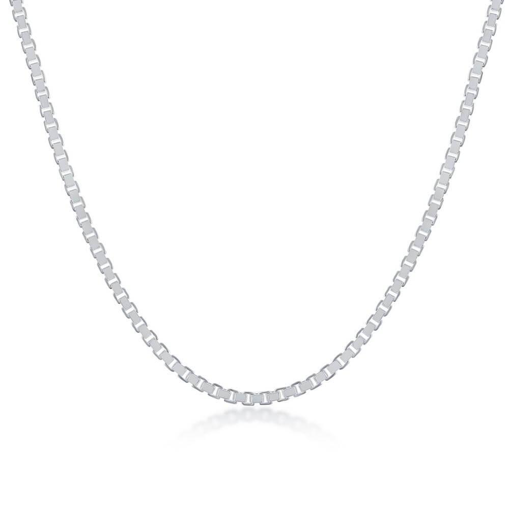 22 Inch Sterling Silver 1.8mm Box Chain - Silver Plated - Johnny Dang & Co
