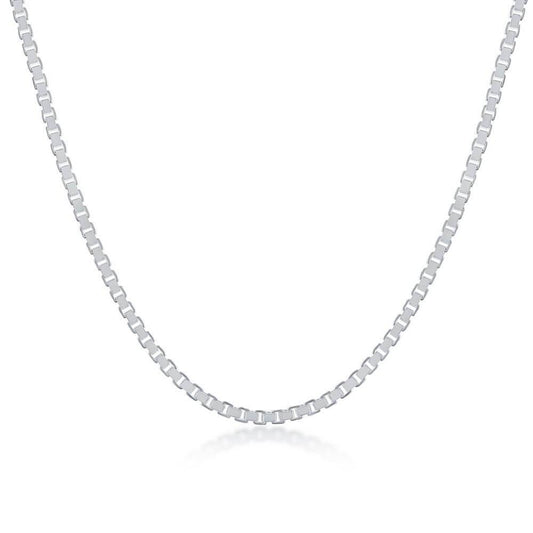 22 Inch Sterling Silver 1.8mm Box Chain - Silver Plated - Johnny Dang & Co