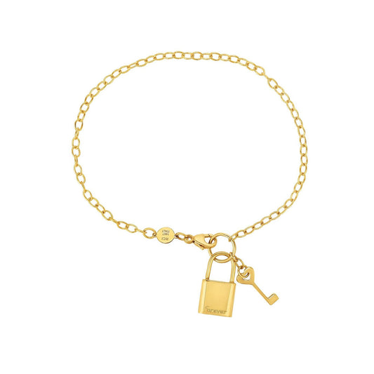 14K Gold Lock & Key (Forever) Bracelet - Johnny Dang & Co