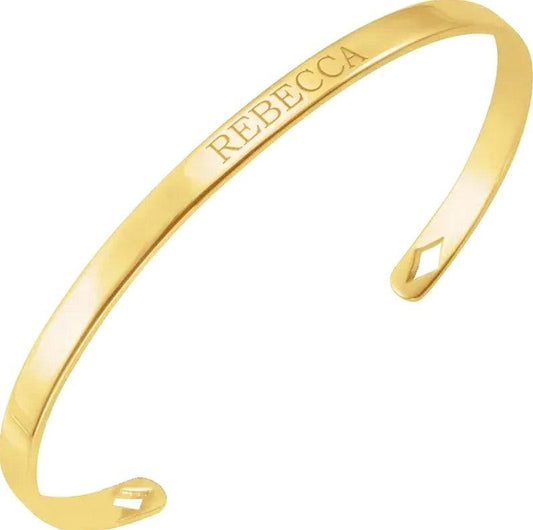JDTKSP-BRC892- 14K Engravable Cuff 7" Bracelet/Bangle - Johnny Dang & Co