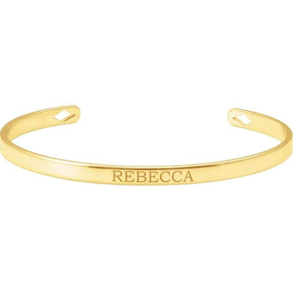 JDTKSP-BRC892- 14K Engravable Cuff 7" Bracelet/Bangle - Johnny Dang & Co