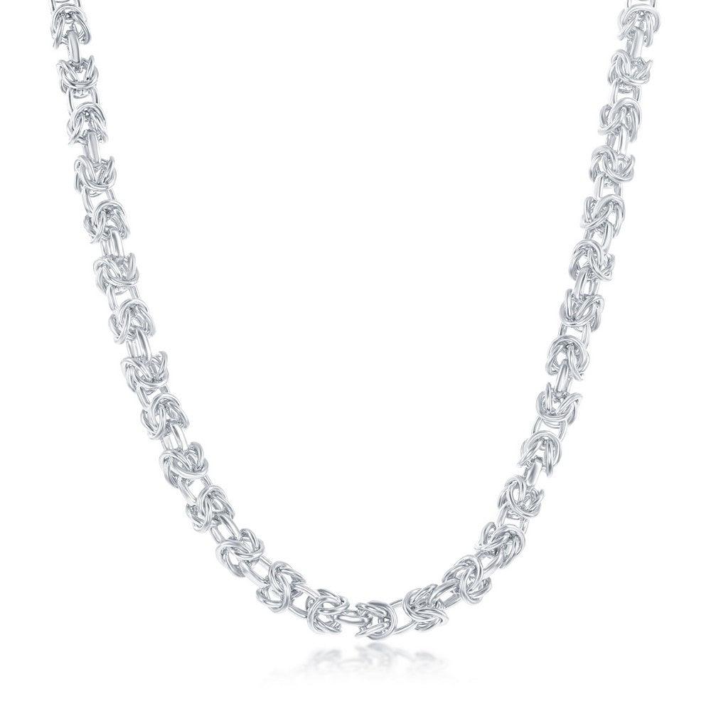 Sterling Silver 3MM Open Byzantine - Rhodium Plated 22" - Johnny Dang & Co