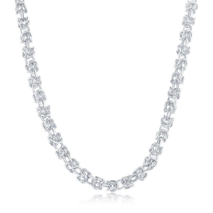 Sterling Silver 3MM Open Byzantine - Rhodium Plated 22" - Johnny Dang & Co