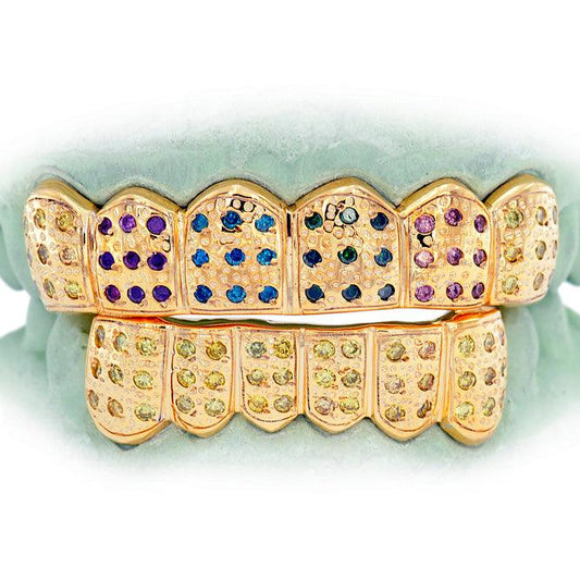 C107B MULTI COLOR PAVE SET GRILL - Johnny Dang & Co