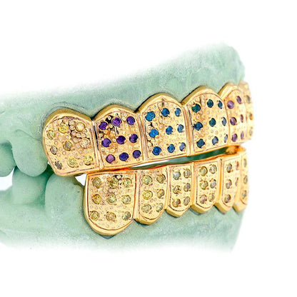 C107B MULTI COLOR PAVE SET GRILL - Johnny Dang & Co