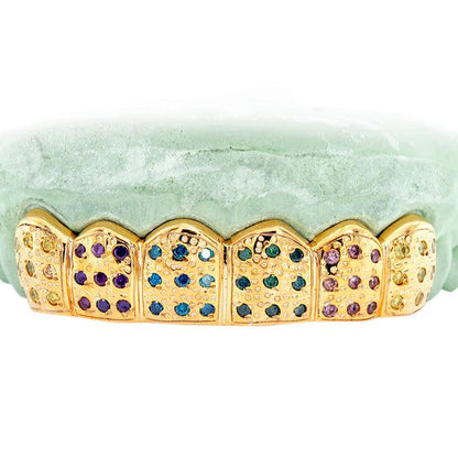 C107B MULTI COLOR PAVE SET GRILL - Johnny Dang & Co