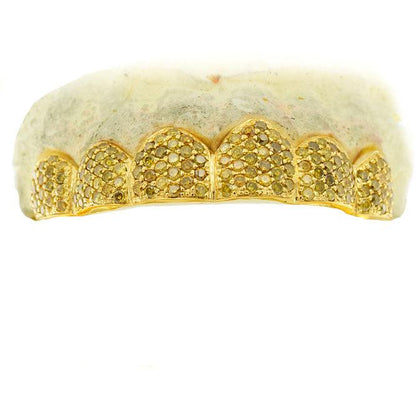 C108C YELLOW DIAMOND HAND PRONG SET GRILL - Johnny Dang & Co