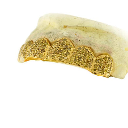 C108C YELLOW DIAMOND HAND PRONG SET GRILL - Johnny Dang & Co