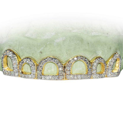 JDTK-C111A - 12 TEETH ROUND DIAMOND OPEN FACE GRILL - Johnny Dang & Co