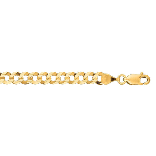 14kt 20 inches Yellow Gold 4.7mm Diamond Cut Comfort Curb Chain with Lobster Clasp - Johnny Dang & Co