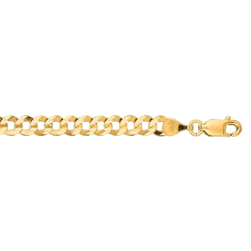 14kt 20 inches Yellow Gold 4.7mm Diamond Cut Comfort Curb Chain with Lobster Clasp