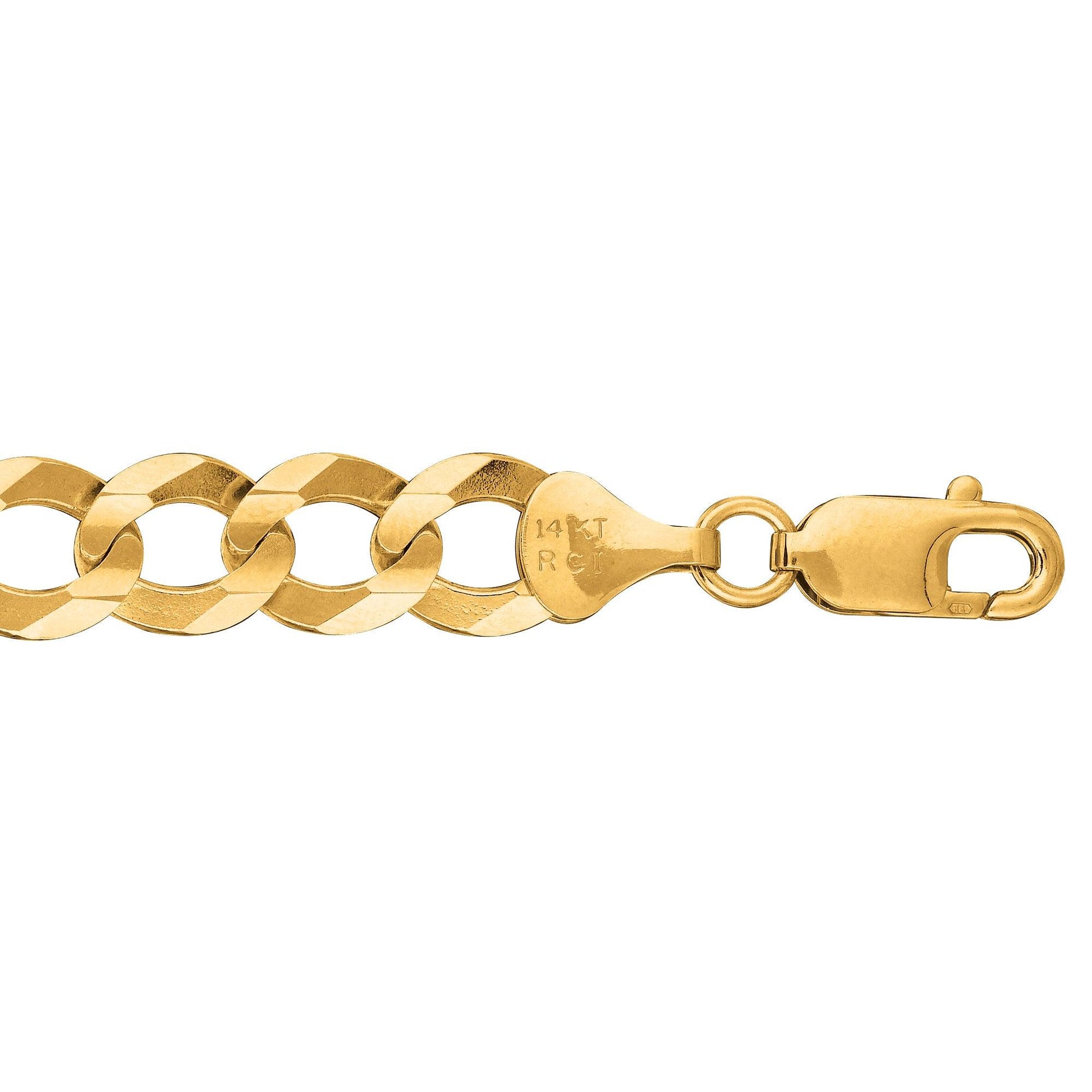 14K Gold 10mm Comfort Curb Chain - Johnny Dang & Co