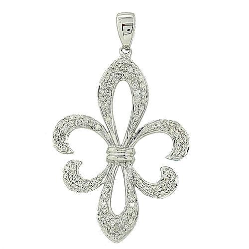 14KW 0.55CTW FLEUR DI LIS PENDANT - Johnny Dang & Co