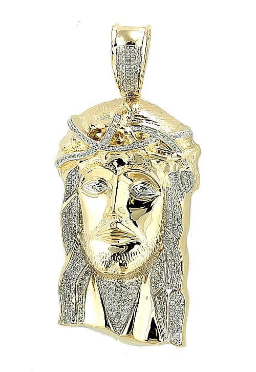 10KY 1.00CTW DIAMOND JESUS HEAD - Johnny Dang & Co