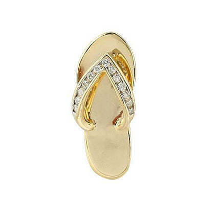 14KY 0.15CTW DIAMOND FLIP FLOP PENDANT - CHARM SIZE - Johnny Dang & Co