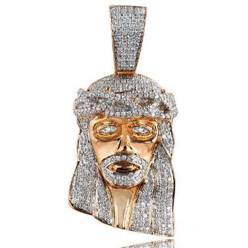 10KR 2.25CTW DIAMOND JESUS HEAD PENDANT - Johnny Dang & Co