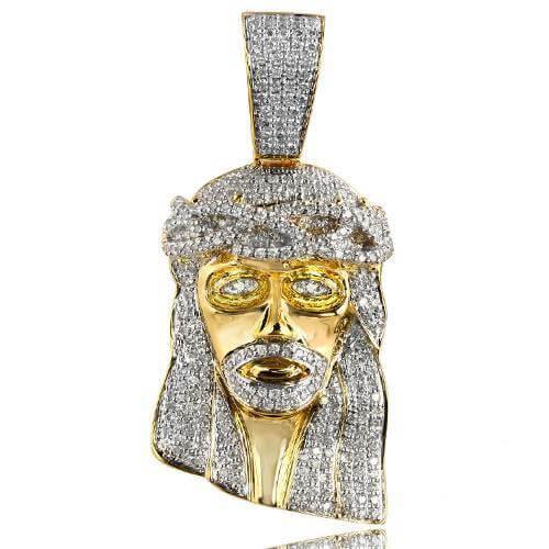 10KY 2.65CTW DIAMOND JESUS HEAD PENDANT - Johnny Dang & Co