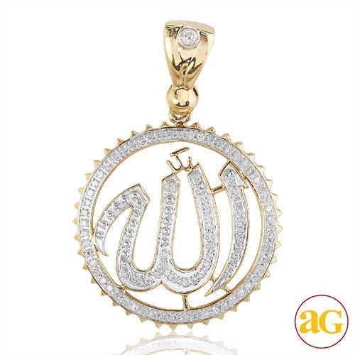 14KY 0.75CTW DIAMOND 'ALLAH' PENDANT - Johnny Dang & Co