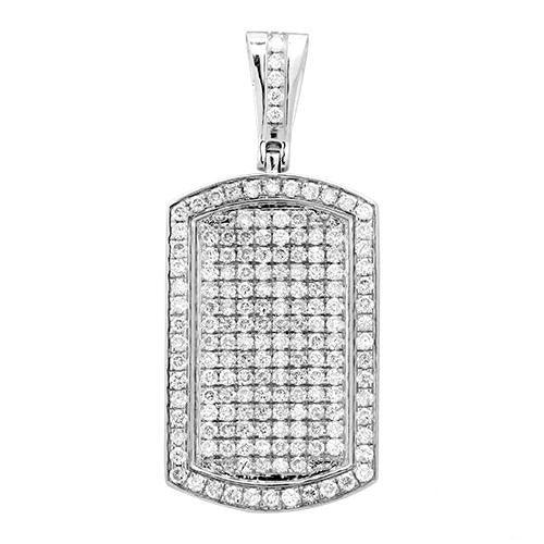 14KW 2.10CTW DIAMOND DOGTAG PENDANT - Johnny Dang & Co