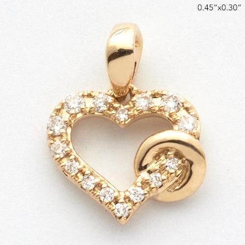 14KY 0.10CTW DIAMOND HEART WITH CIRCLE PENDANT - Johnny Dang & Co
