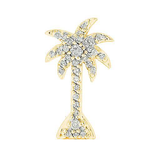 14KY 0.15CTW DIAMOND PALM TREE PENDANT - Johnny Dang & Co