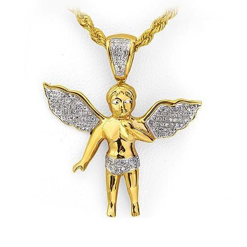 10KY 0.25CTW DIAMOND ANGEL PENDANT CHR0202Y - Johnny Dang & Co