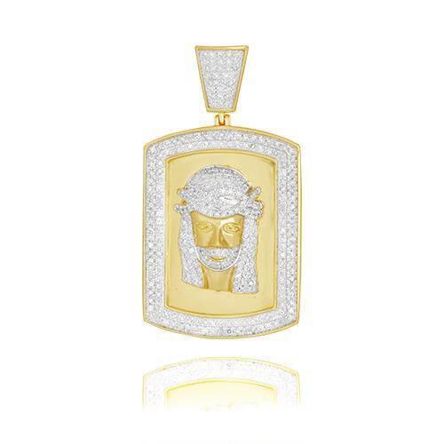 10KY 1.50CTW DIAMOND JESUS DOGTAG - Johnny Dang & Co