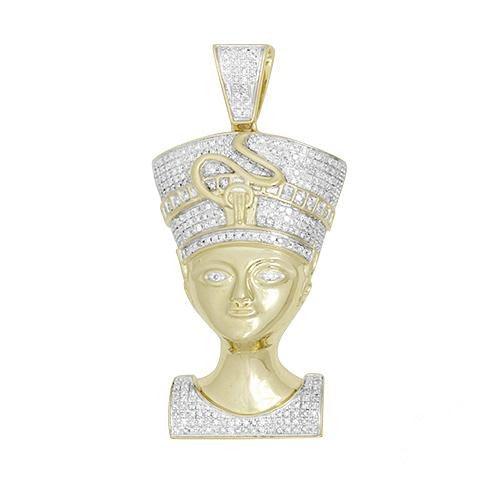 10KY 1.35CTW DIAMOND NEFERTITI PENDANT - Johnny Dang & Co