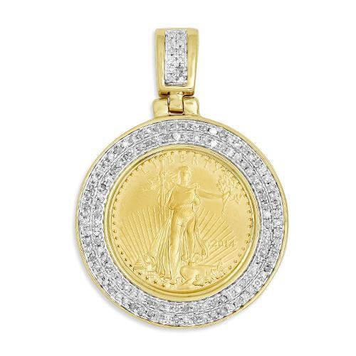 10KY 0.50CTW DIAMOND BEZEL WITH 1/10 OZ GOLD COIN - Johnny Dang & Co