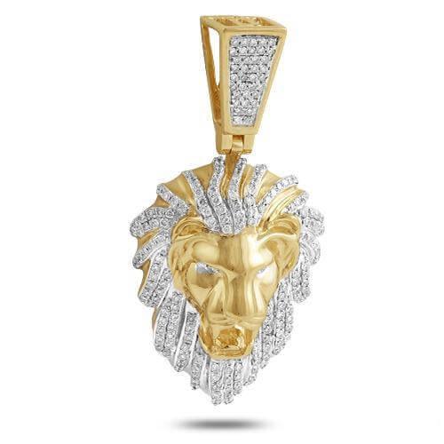 10KY 1.15CTW DIAMOND LION HEAD PENDANT - Johnny Dang & Co