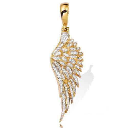14KY 1.00CTW DIAMOND ANGEL WING PENDANT - Johnny Dang & Co