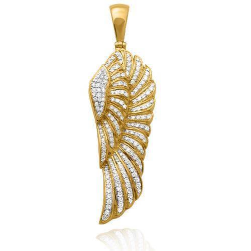 14KY 1.50CTW DIAMOND ANGEL WING PENDANT - Johnny Dang & Co