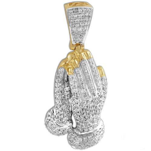 10KY 1.00CTW DIAMOND PRAYING HANDS PENDANT - Johnny Dang & Co