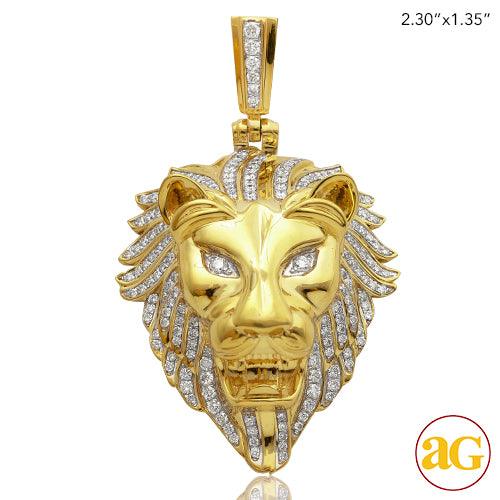 10KY 2.00CTW DIAMOND LION HEAD PENDANT - Johnny Dang & Co