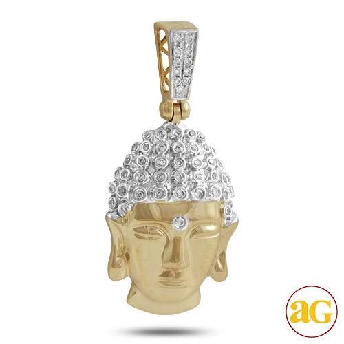 10KY 0.25CTW DIAMOND BUDDHA HEAD PENDANT - Johnny Dang & Co
